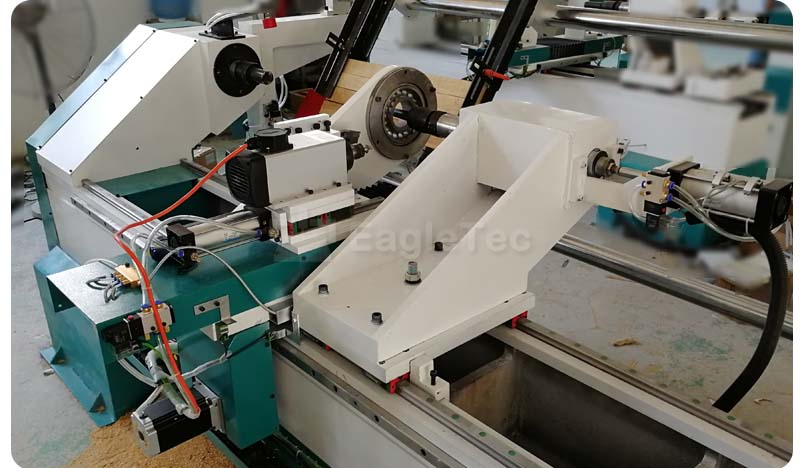 auto wood lathe pneumatic clamp device right view – photo 