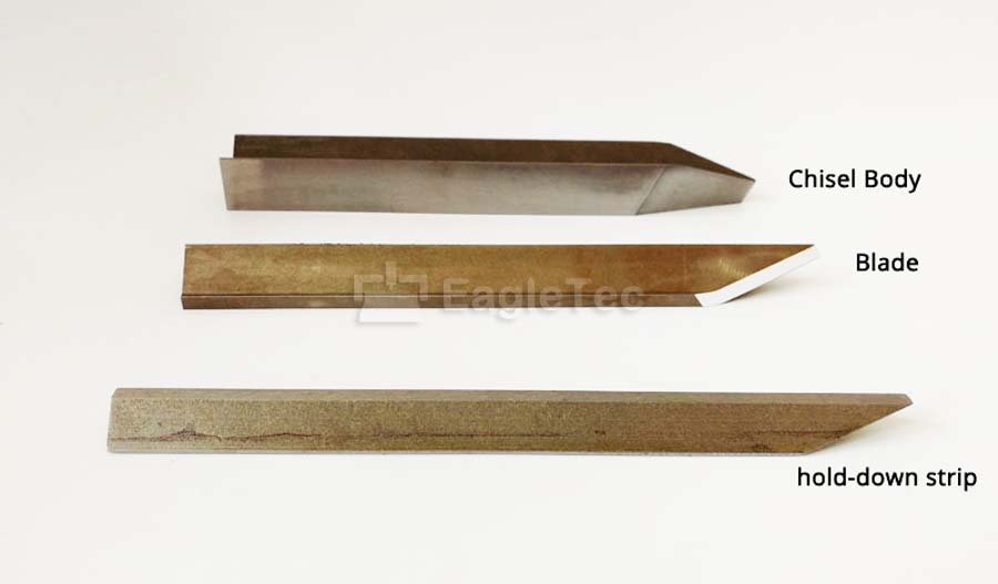 three parts photo of wood turning chisels 