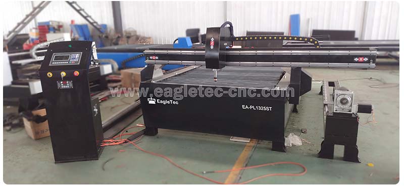 cnc plasma table with rotary circular pipe cutter 