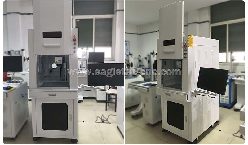 full enclosed fiber laser marking machine with guard door open 