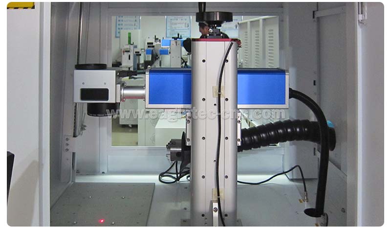 fiber laser marking system inside the guard casing