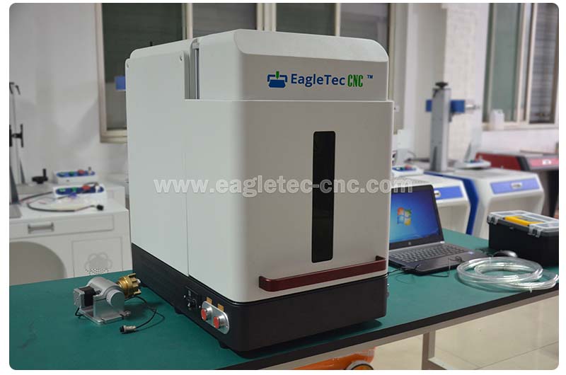 small enclosed fiber laser engraver with full assembly