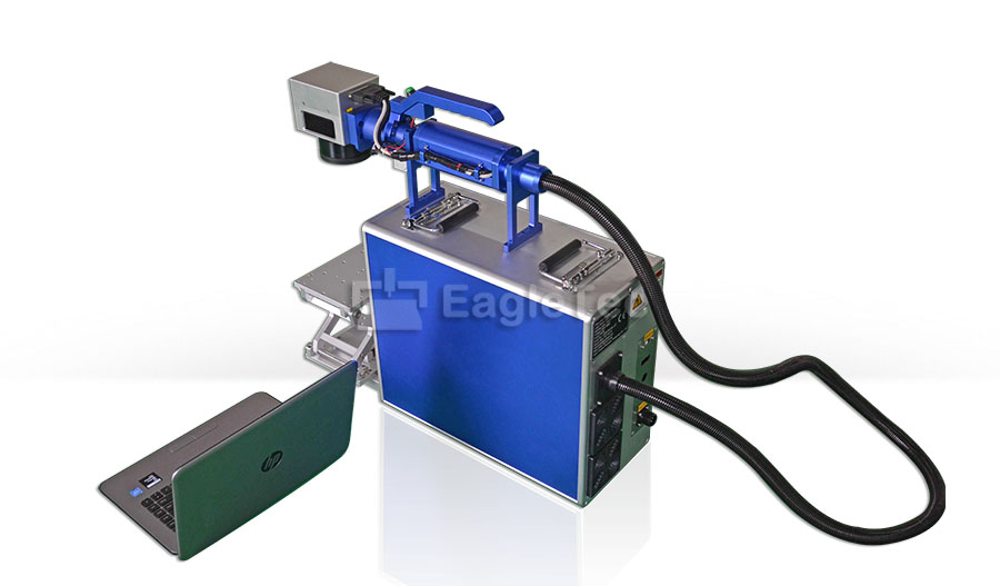 handheld laser marker machine with laptop 