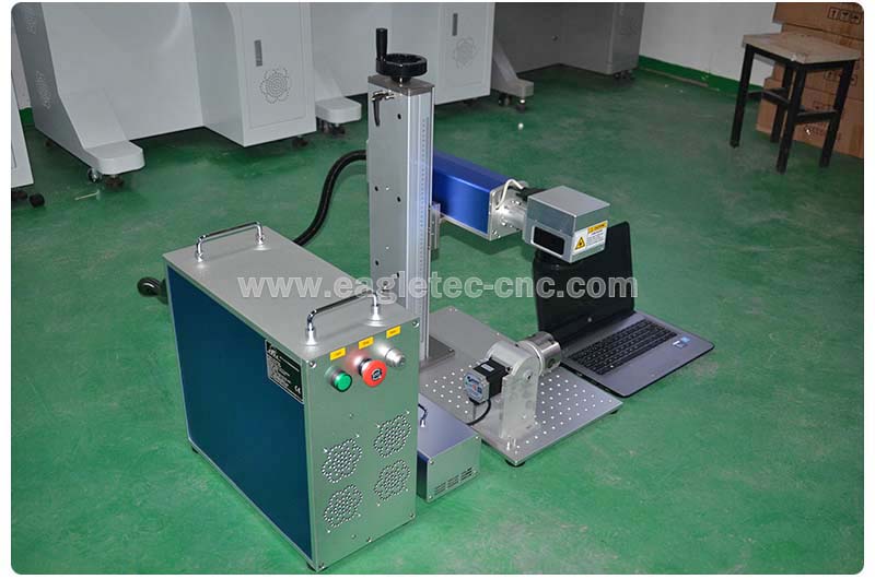 laser fiber engraver machine with rotary attachment