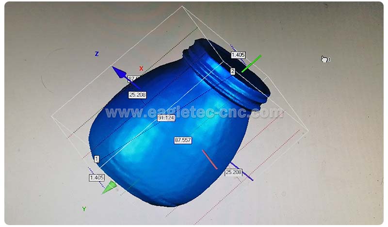 perform distance order to check the full dimension of structured light scanned model 