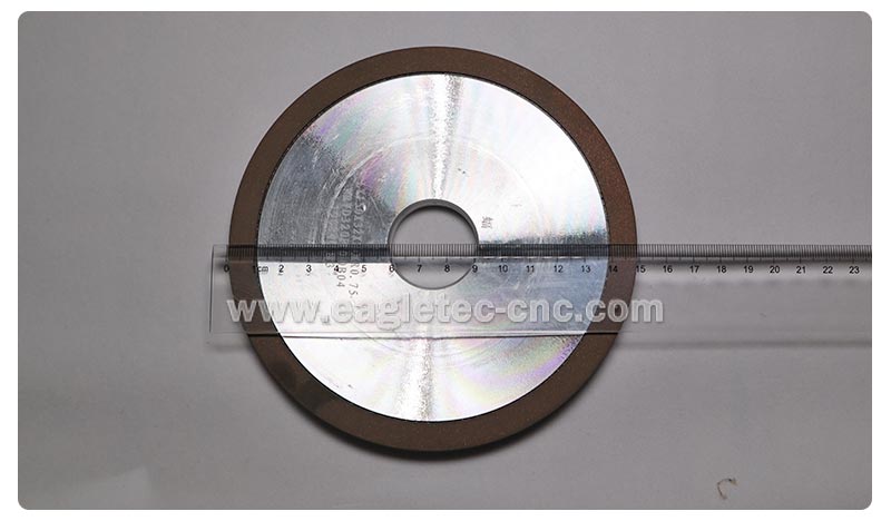 measure the outer diameter of the wood lathe blade sharpening tool with a ruler