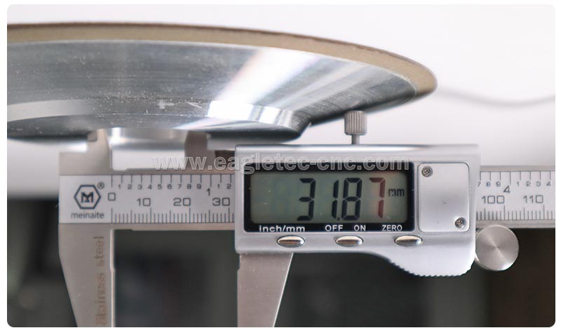 measure the inner diameter of the wood lathe chisel sharpening tool with a caliper