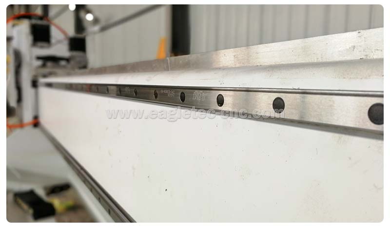 Genuine PMI linear guides installed on the two head cnc router 