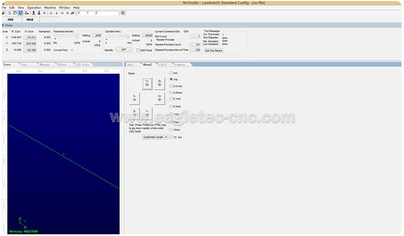 screenshot of NcStudio Lambda3S software 