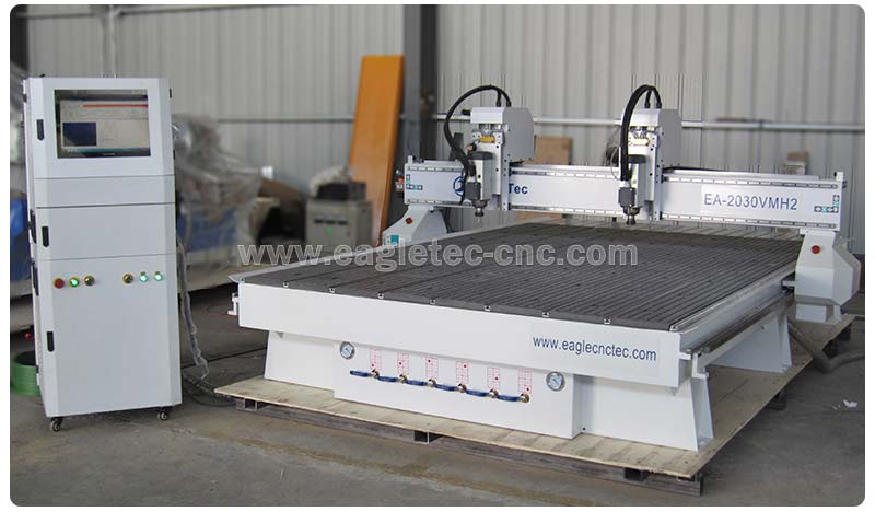 double head cnc router on pallet 