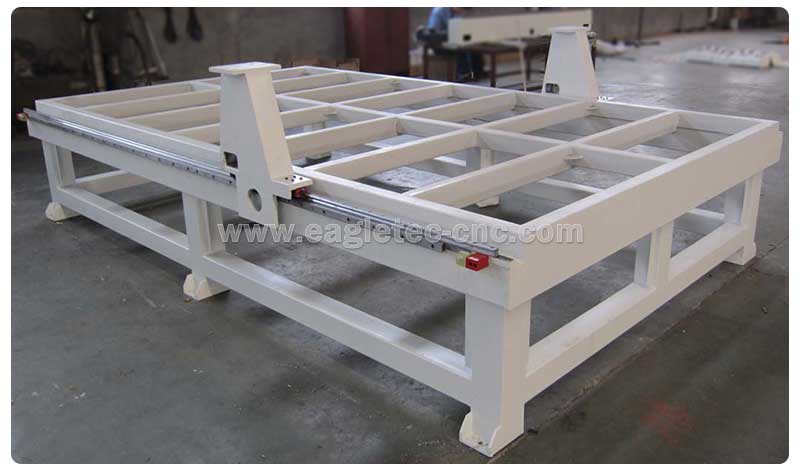 eight head cnc router wood carving machine base in workshop 
