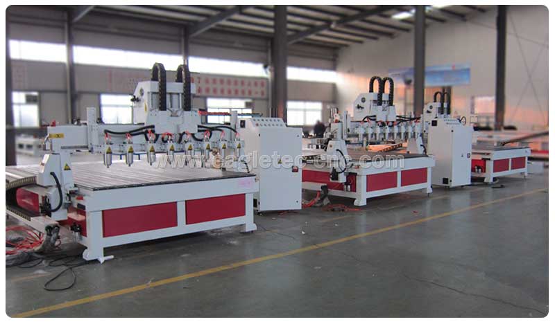 several eight heads spindles cnc wood carving machine ready in our plant 
