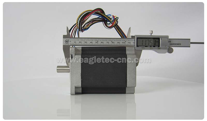 use calipers to measure the overall length of the stepper motor FL86STH118A-22-LC