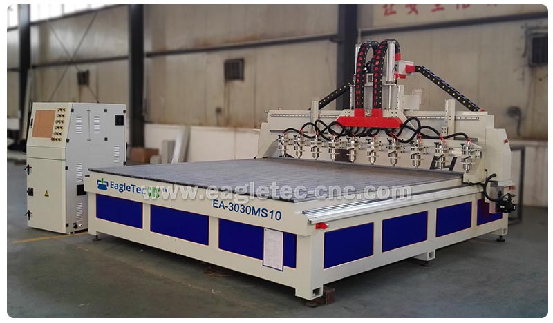 multi head ten spindle cnc router ready for shipping