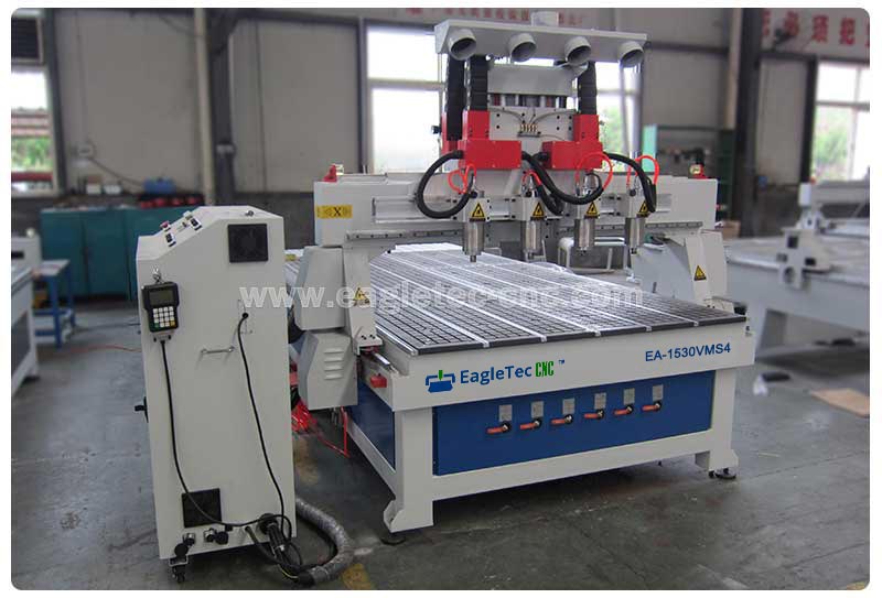 4 heads cnc router engraving machine ready in workshop