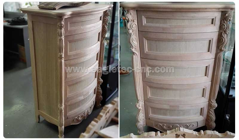 4 axis cnc router projects cabinet with curved pattern