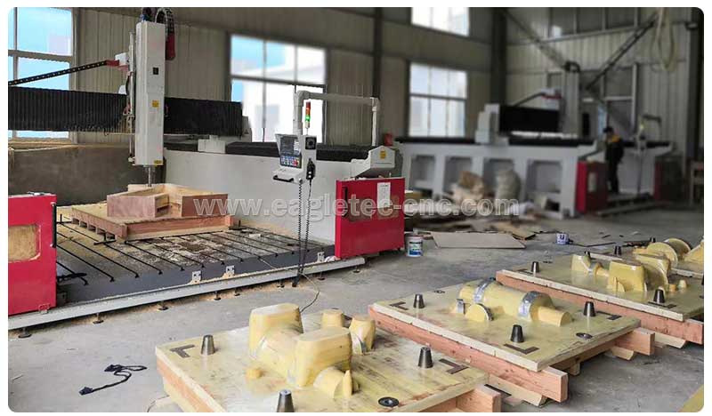 cnc foam router machining solid wood patterns in plant