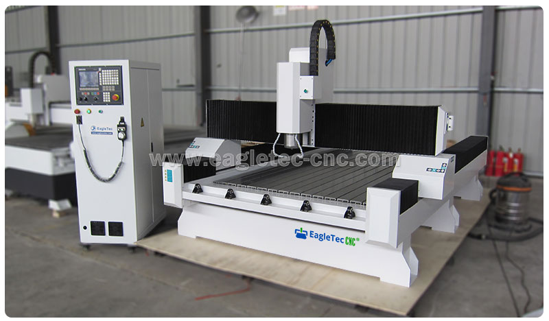 white cnc router stone engraving machine with dust protection design in workshop