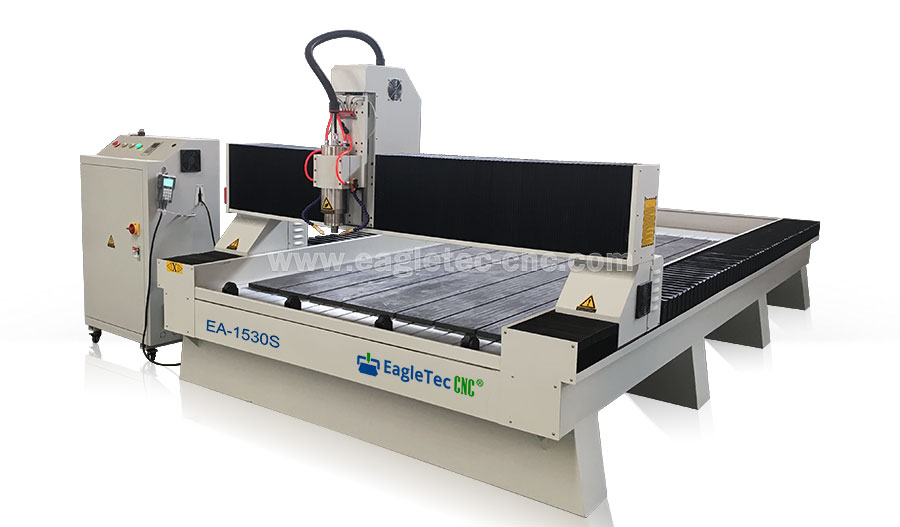 EagleTec EA-1530S white granite cnc router machine on the floor