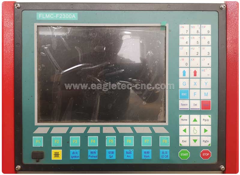 CNC flame cutting system FLMC-F2300A operation panel with LCD monitor