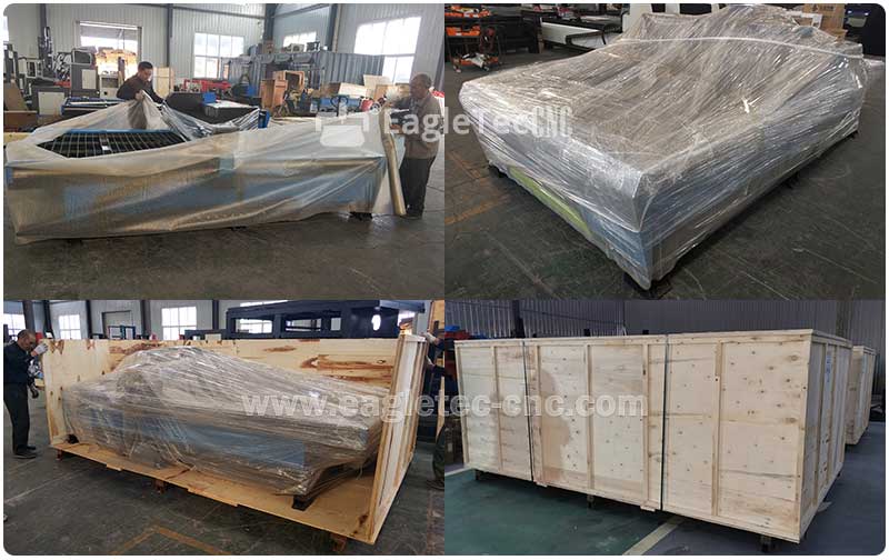 a 5 x 10 cnc plasma table 1530 machine is under packing in EagleTec plant