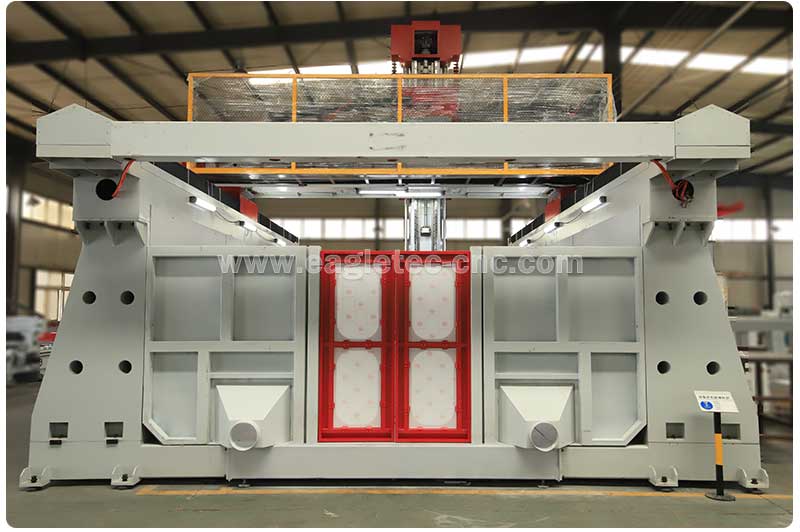 heavy duty 5 axis cnc router machine rear side