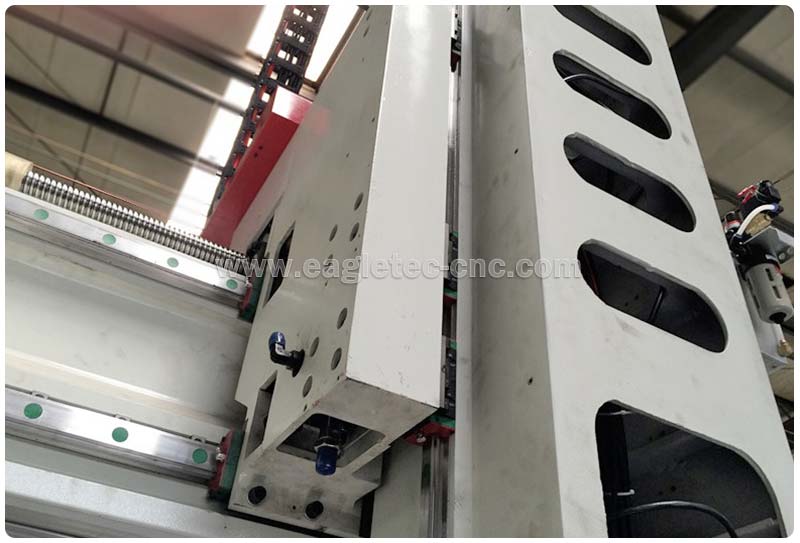 linear rails are trapezoidal installed on 5 axis cnc router machine