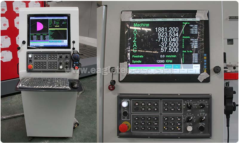 SYNTEC 5 axis CNC system panel on the electronic cabinet