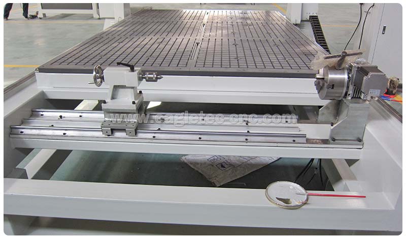 rotary axis for cnc router is installed on the machine
