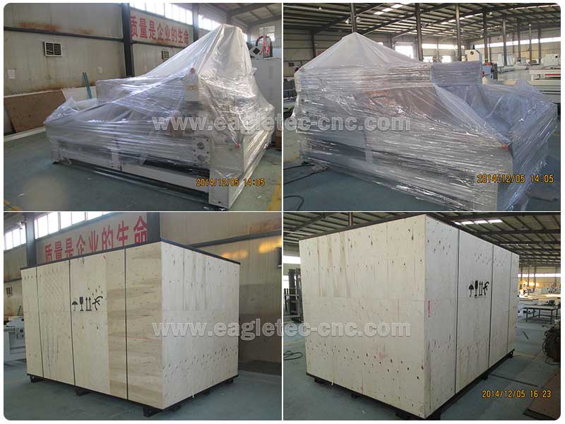 the real shot of 4 axis cnc router 1325 with rotary table packing