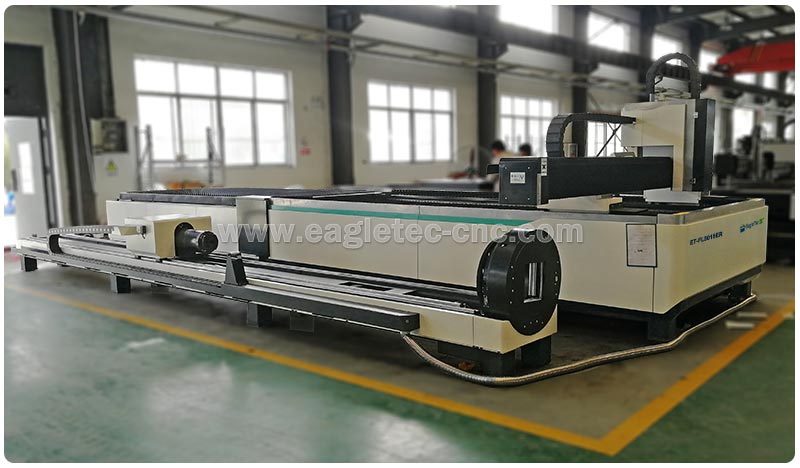 double table fiber laser cutting machine in workshop