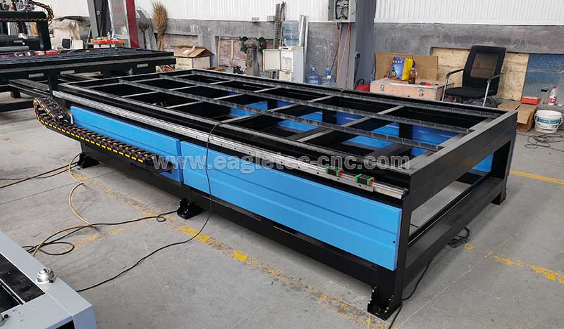 cnc plasma cutting machine base in workshop