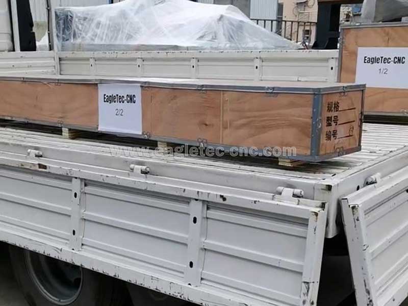 portable cnc plasma cutter loaded on a truck for dispatch