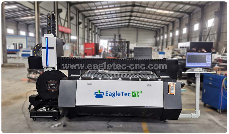 fiber laser cutting machine with rotary tube cutting attachment