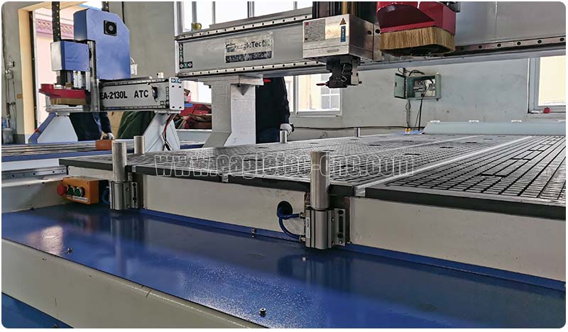 pneumatic material alignment pop-ups is around the vacuum bed of atc router