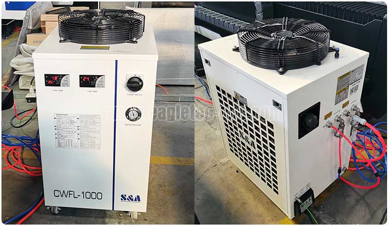 S&A CWFL-1000 chiller equipped with 1kw fiber laser cutter