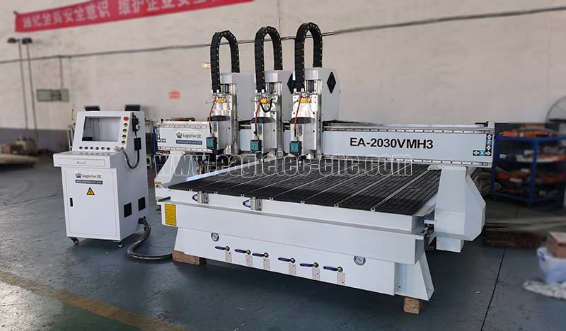 cnc router with three independent heads ea-2030vmh3