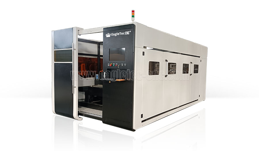 encased fiber laser cutting machine with white and black color 