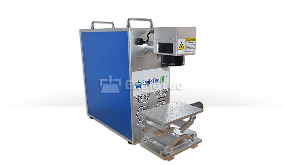 blue portable fiber laser marking machine with adjustable platform