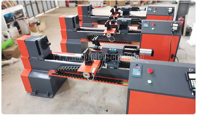 three sets of EagleTec 2nd Generaton mini cnc wood lathe in workshop