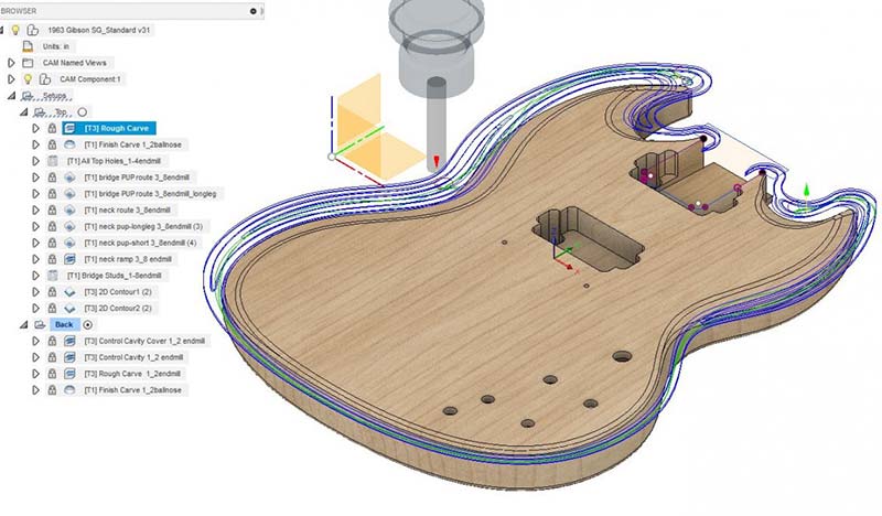 cnc makes guitar simulation