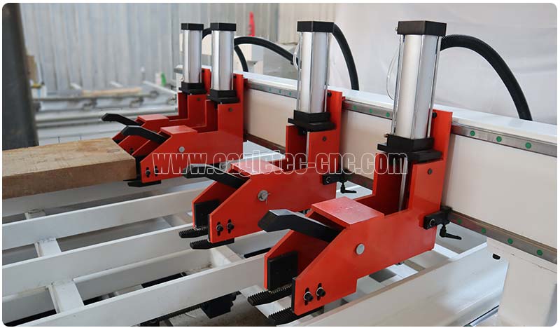 rear clamping fixtures of best cnc cutting machine for thick wood