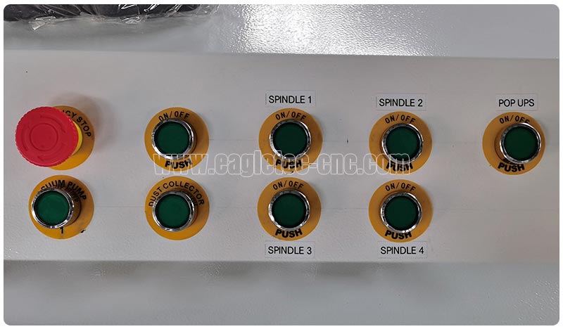 all the button switches on the 4 head cnc are labeled in English