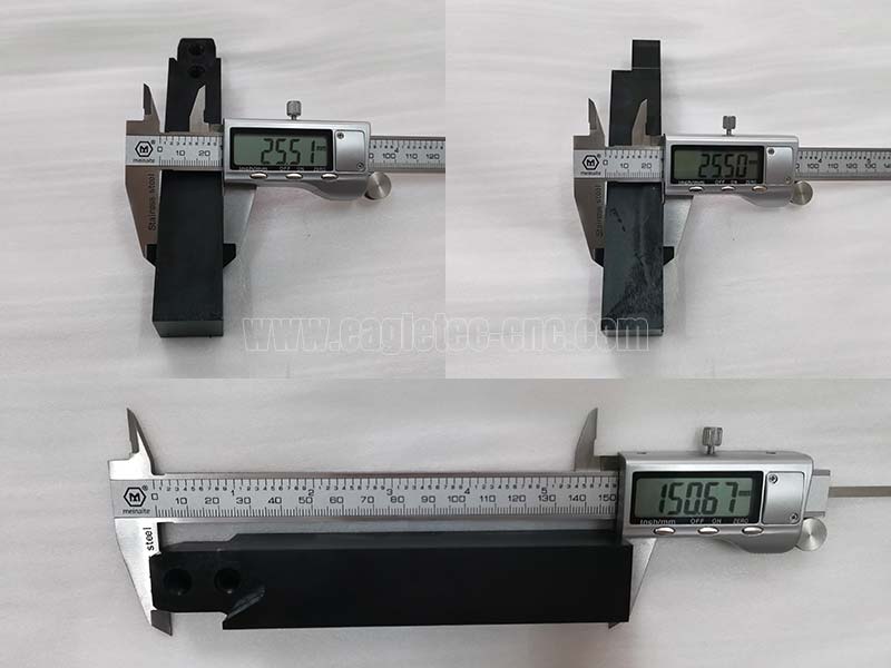 measure tool shank dimensions with vernier calipers