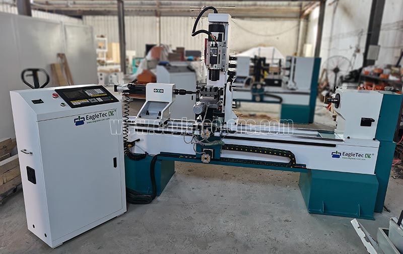 new eagletec cnc wood lathe with auto tool changer 