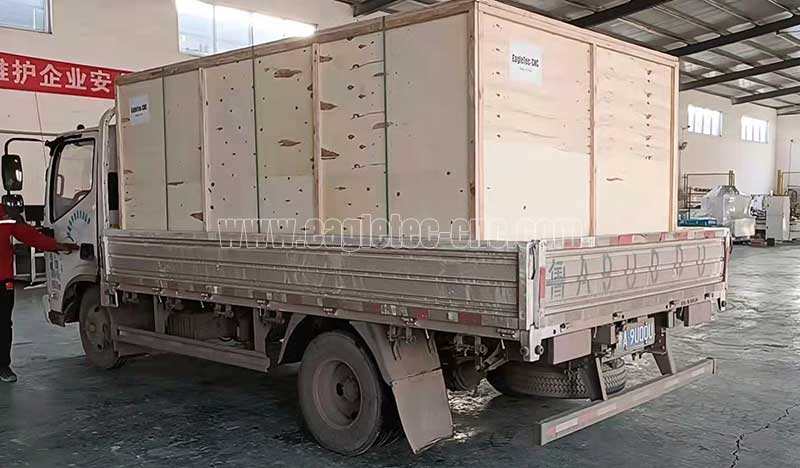 three head cnc router is trucked out