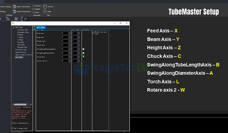 Set Axis Name Properly in TubeMaster step 05