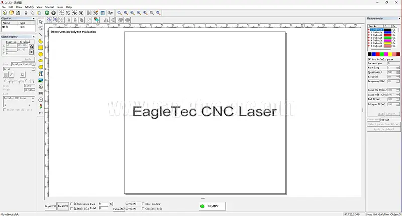 ezcad laser engraving program screenshot