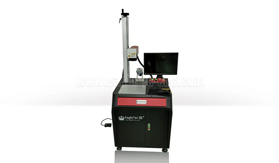 metal laser marking machine with D80 rotary on its table