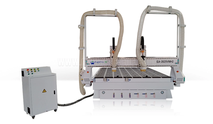 cnc for woodworking with vacuum bed and dual head